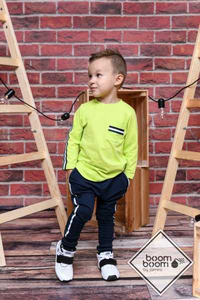 Maxibaggy tmavě modré s lampasem
